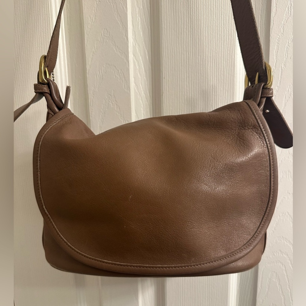 Vintage Coach 4150 Fletcher medium Brown Leather Flap Shoulder Bag